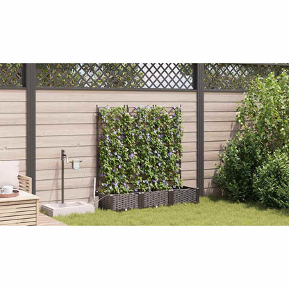 Vaso da giardino 3 pcs Marrone Plastica | homemem39