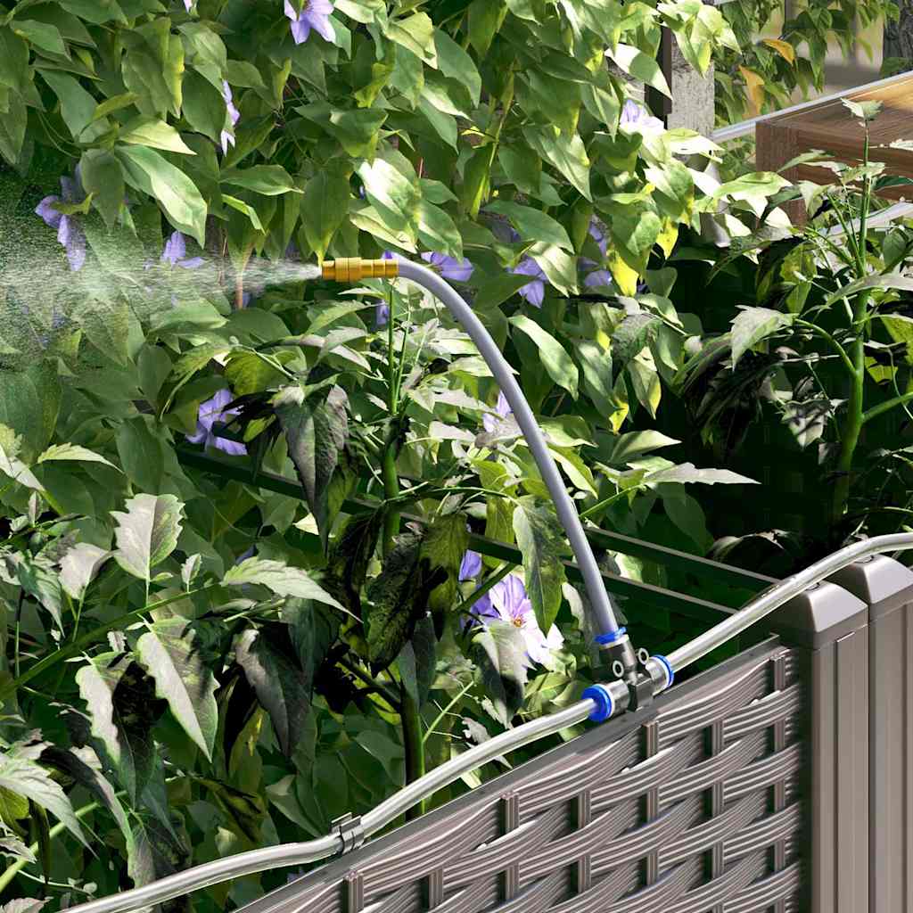 Vaso da giardino 3 pcs Marrone Plastica | homemem39