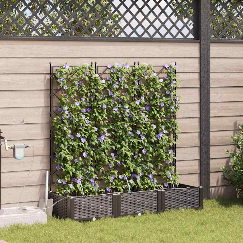 Vaso da giardino 3 pcs Marrone Plastica | homemem39