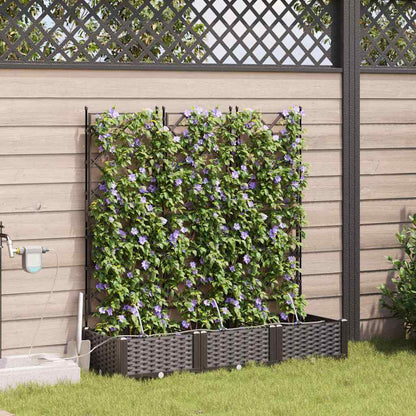 Vaso da giardino 3 pz Marrone 120 x 40 x 126 cm PP