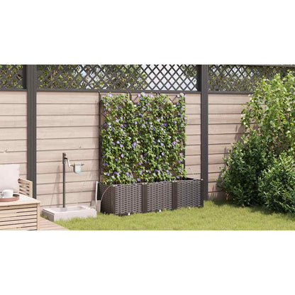 Vaso da giardino 3 pcs Marrone Plastica | homemem39
