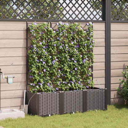 Vaso da giardino 3 pcs Marrone 120 x 40 x 142 cm Plastica