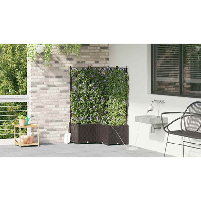Vaso da giardino 3 pcs Marrone 80 x 80 x 142 cm Plastica