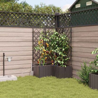 Vaso da giardino 3 pcs Marrone 80 x 80 x 142 cm Plastica
