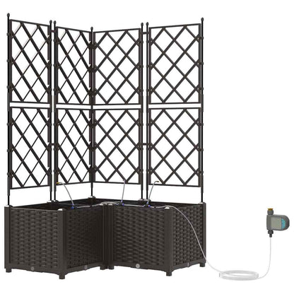 Vaso da giardino 3 pcs Marrone Plastica | homemem39