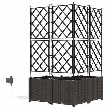 Vaso da giardino 3 pcs Marrone Plastica | homemem39