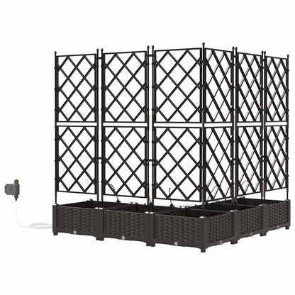 Vaso da giardino 5 pz Marrone 120 x 120 x 126 cm PP