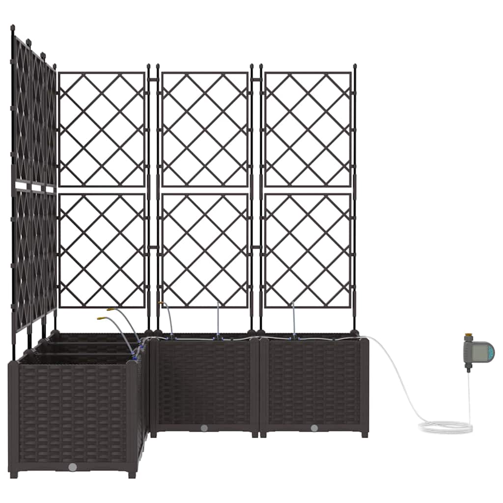 Vaso da giardino 5 pcs Marrone Acciaio