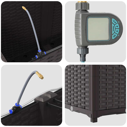 Vaso da giardino 4 pcs Marrone Acciaio