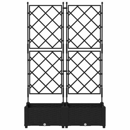 Vaso da giardino 2 pcs Nero 80 x 40 x 125,5 cm Acciaio