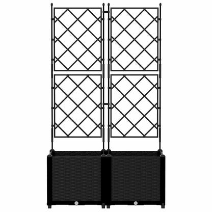 Vaso da giardino 2 pcs Nero 80 x 40 x 143 cm Acciaio