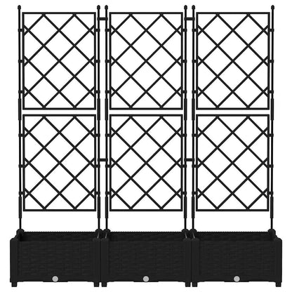 Vaso da giardino 3 pcs Nero 120 x 40 x 125,5 cm Acciaio