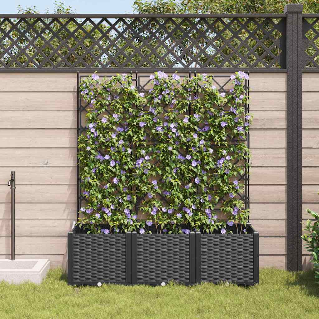 Vaso da giardino 3 pcs Nero 120 x 40 x 143 cm Acciaio
