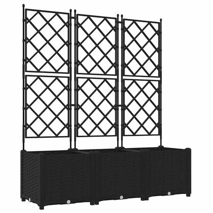 Vaso da giardino 3 pcs Nero 120 x 40 x 143 cm Acciaio