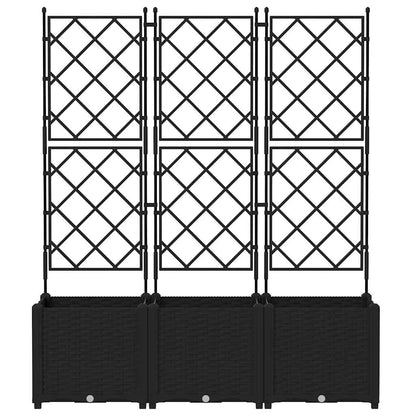 Vaso da giardino 3 pcs Nero 120 x 40 x 143 cm Acciaio
