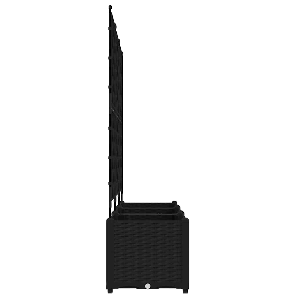 Vaso da giardino 3 pcs Nero 120 x 40 x 143 cm Acciaio