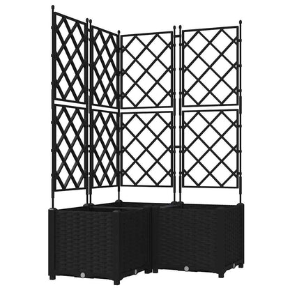 Vaso da giardino 3 pcs Nero 80 x 80 x 143 cm Acciaio