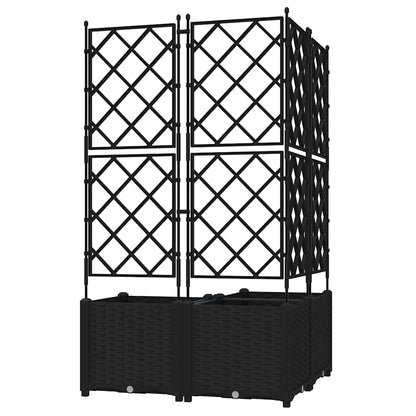 Vaso da giardino 3 pcs Nero 80 x 80 x 143 cm Acciaio