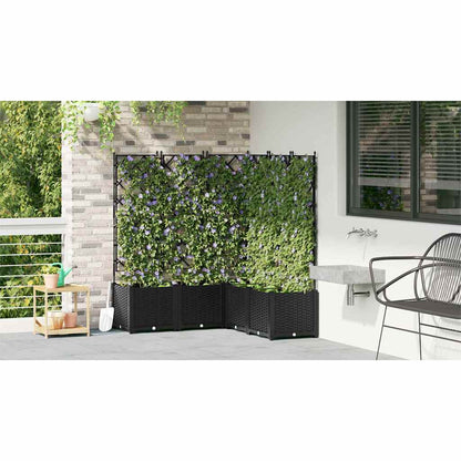 Vaso da giardino 5 pcs Nero 120 x 120 x 143 cm Acciaio