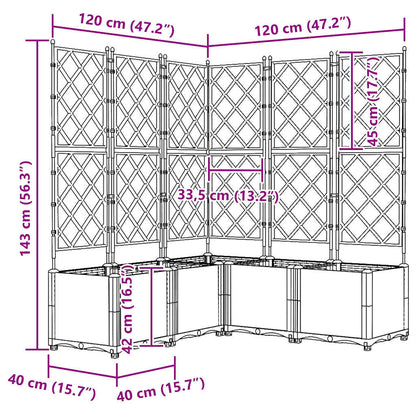 Vaso da giardino 5 pcs Nero 120 x 120 x 143 cm Plastica | homemem39