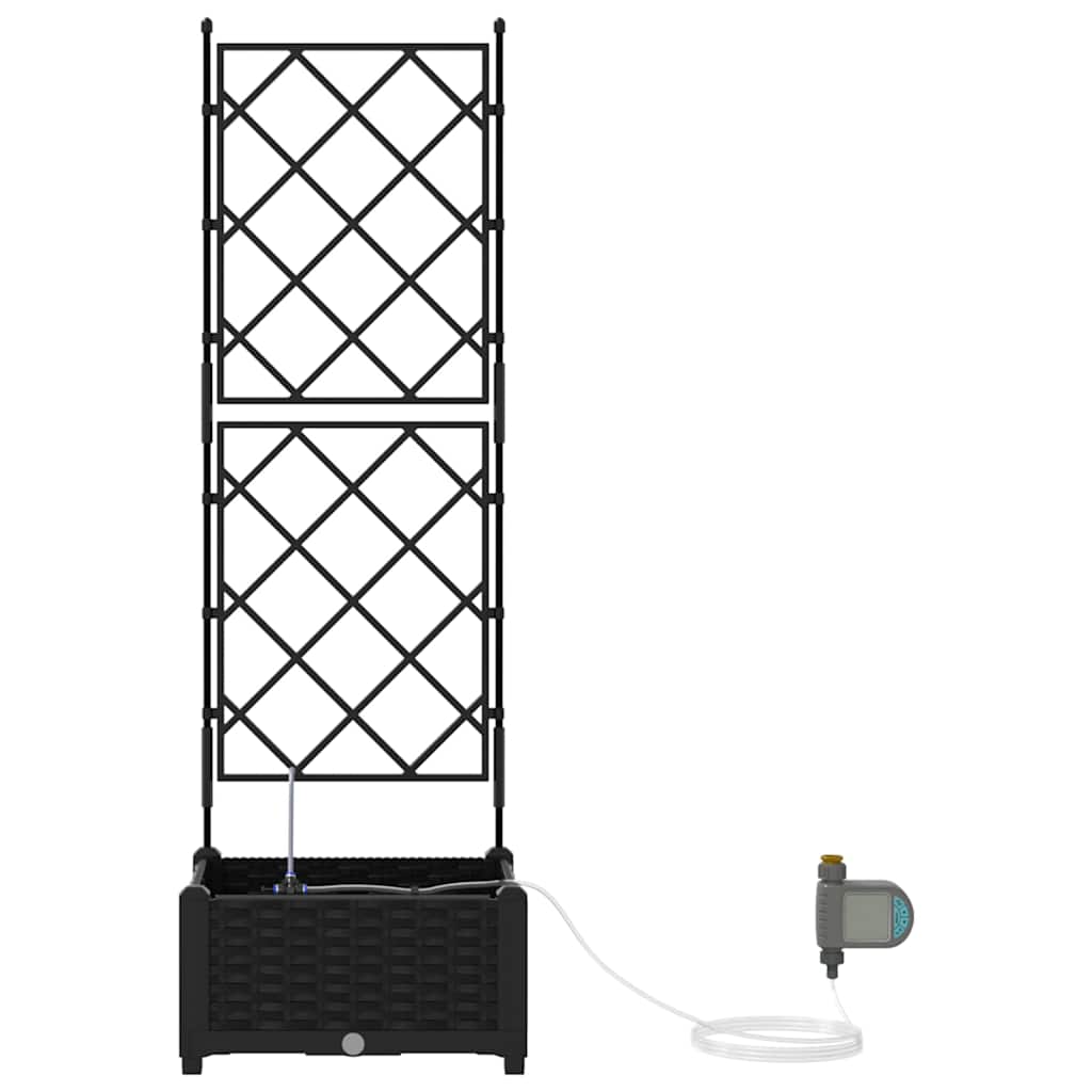 Vaso da giardino Nero 40 x 40 x 126 cm Acciaio