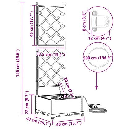 Vaso da giardino Nero 40 x 40 x 126 cm Acciaio