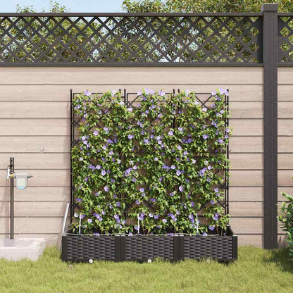 Vaso da giardino 3 pz Nero 120 x 40 x 126 cm PP