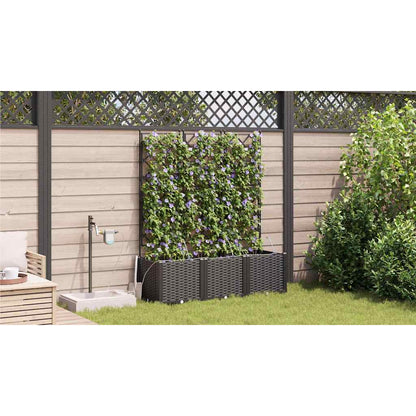 Vaso da giardino 3 pcs Nero Acciaio
