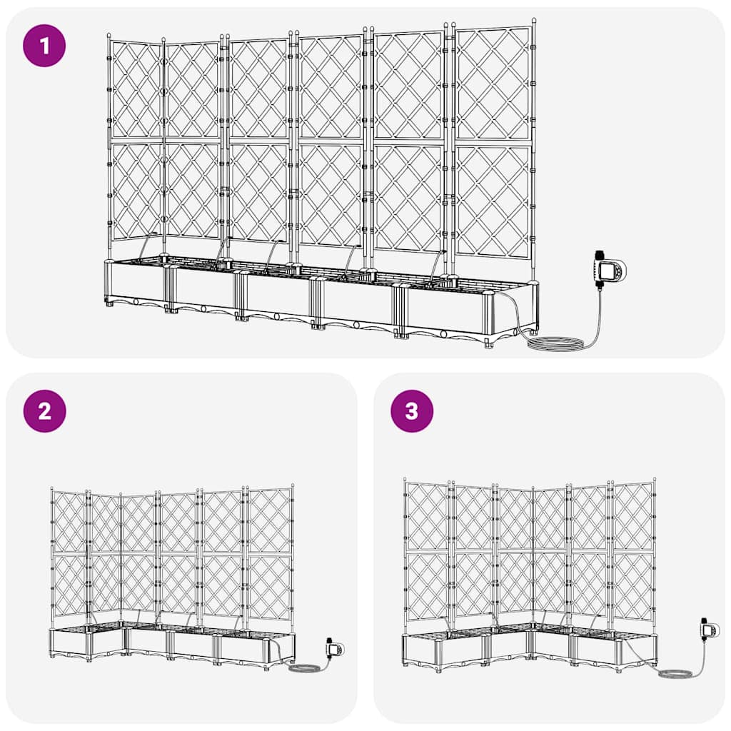 Vaso da giardino 5 pcs Nero Acciaio
