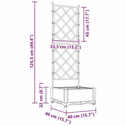 Vaso da giardino Grigio 40 x 40 x 125,5 cm Acciaio