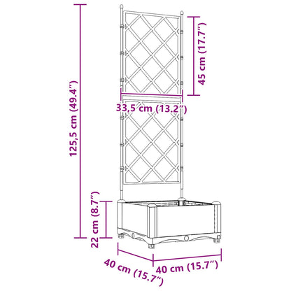 Vaso da giardino Grigio 40 x 40 x 125,5 cm PP | homemem39