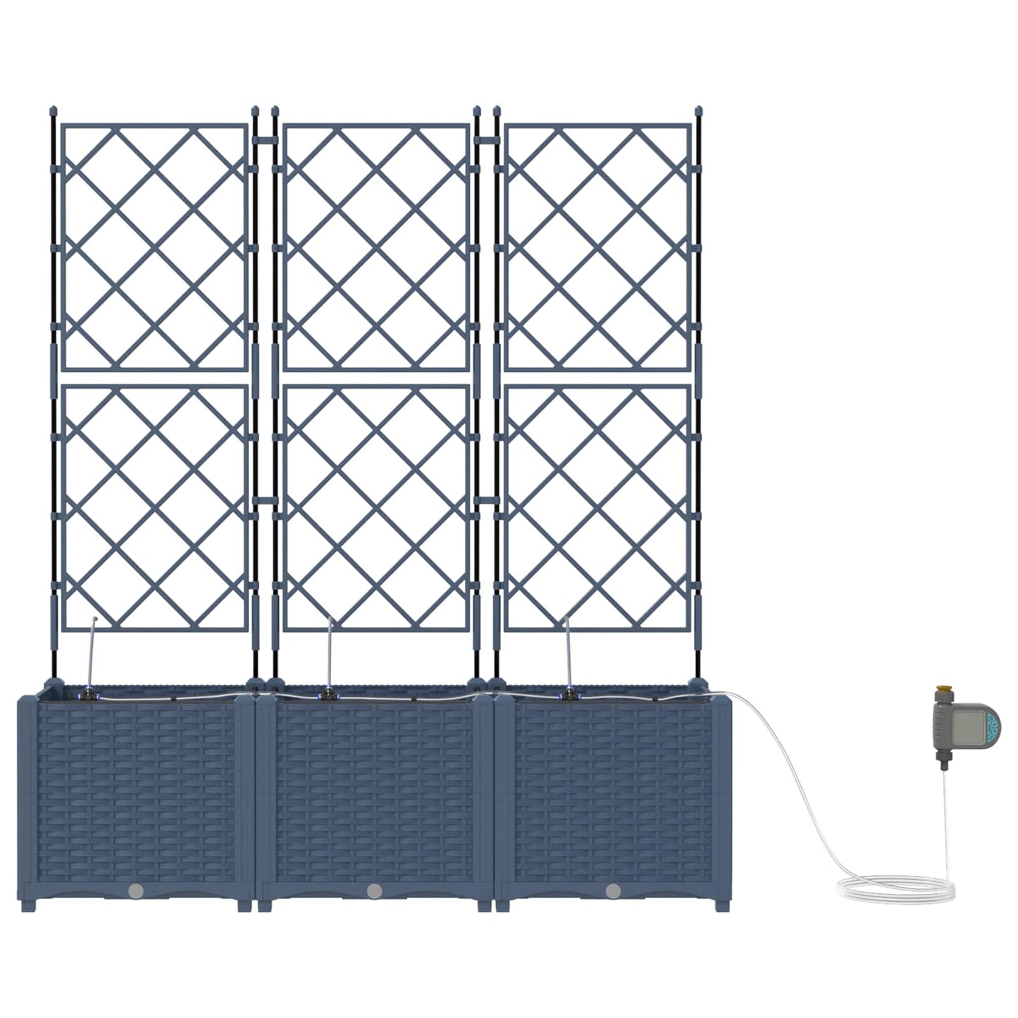 Vaso da giardino Grigio 40 x 40 x 143 cm Acciaio