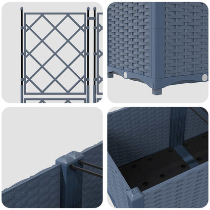 Vaso da giardino 2 pcs Grigio 80 x 40 x 143 cm Plastica | homemem39