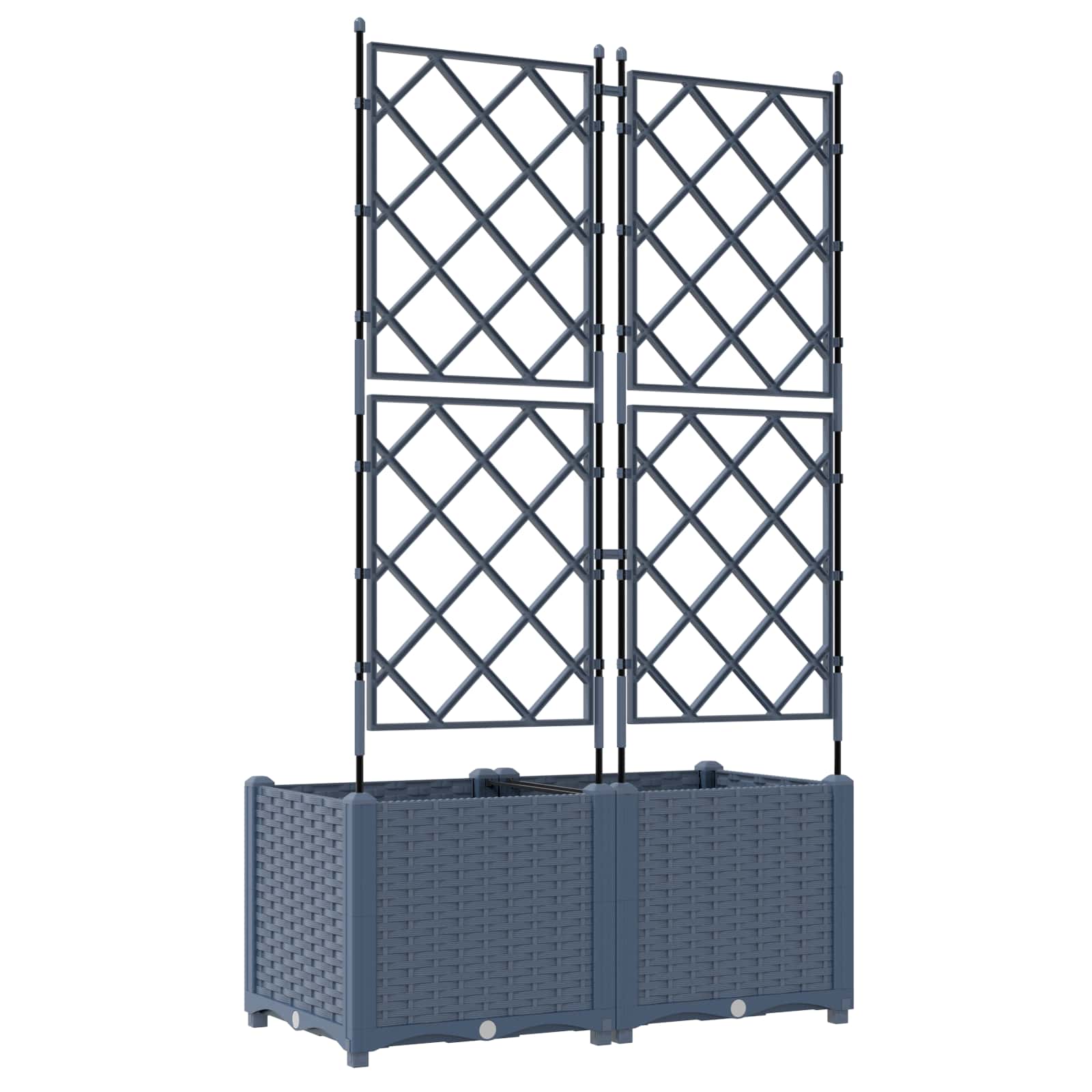 Vaso da giardino 2 pcs Grigio 80 x 40 x 143 cm Plastica | homemem39