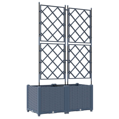 Vaso da giardino 2 pcs Grigio 80 x 40 x 143 cm Plastica | homemem39