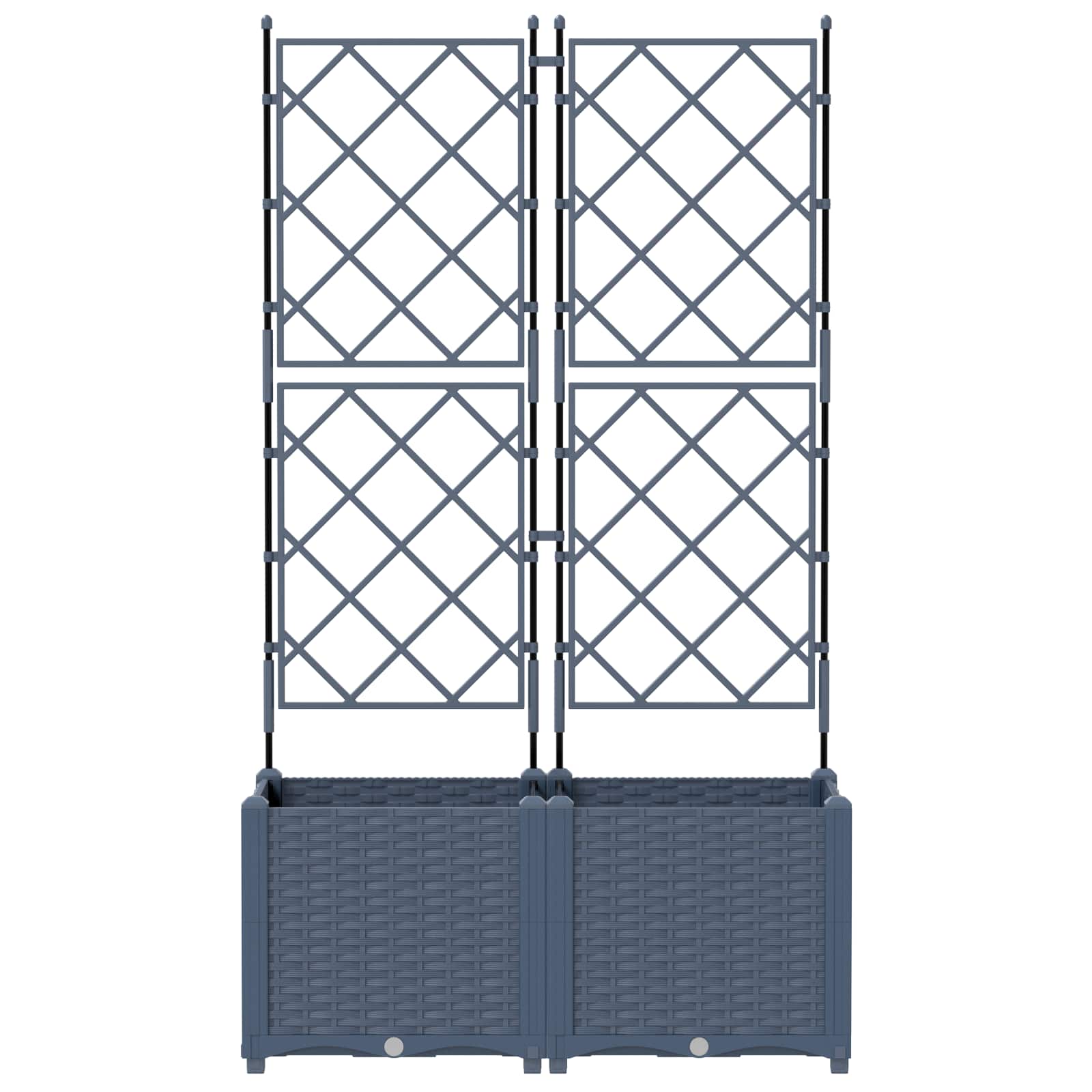 Vaso da giardino 2 pcs Grigio 80 x 40 x 143 cm Plastica | homemem39