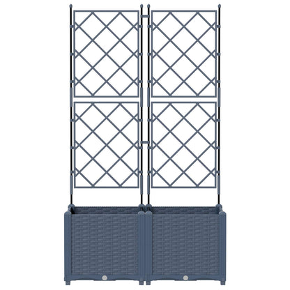 Vaso da giardino 2 pcs Grigio 80 x 40 x 143 cm Plastica | homemem39