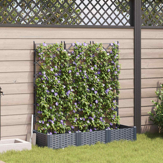 Vaso da giardino 3 pcs Grigio 120 x 40 x 125,5 cm Plastica | homemem39