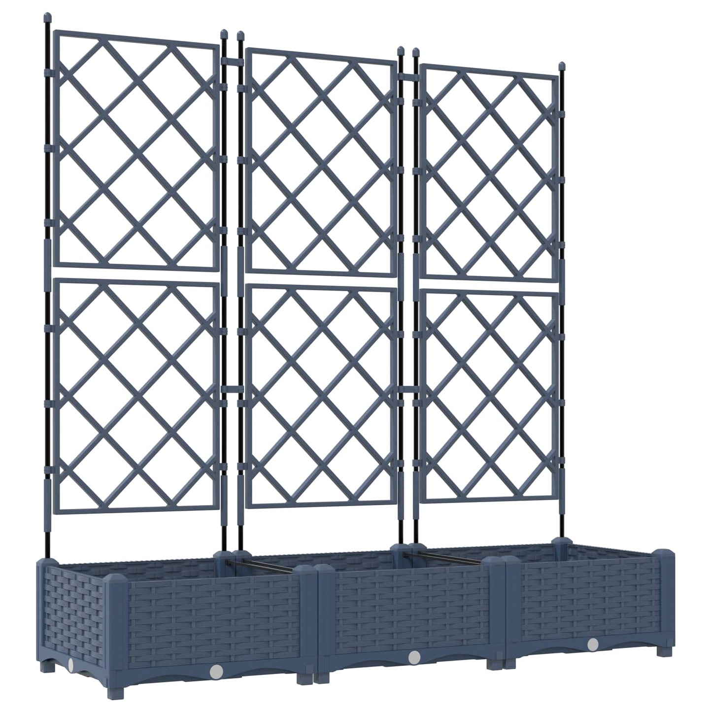 Vaso da giardino 3 pcs Grigio 120 x 40 x 125,5 cm Plastica | homemem39