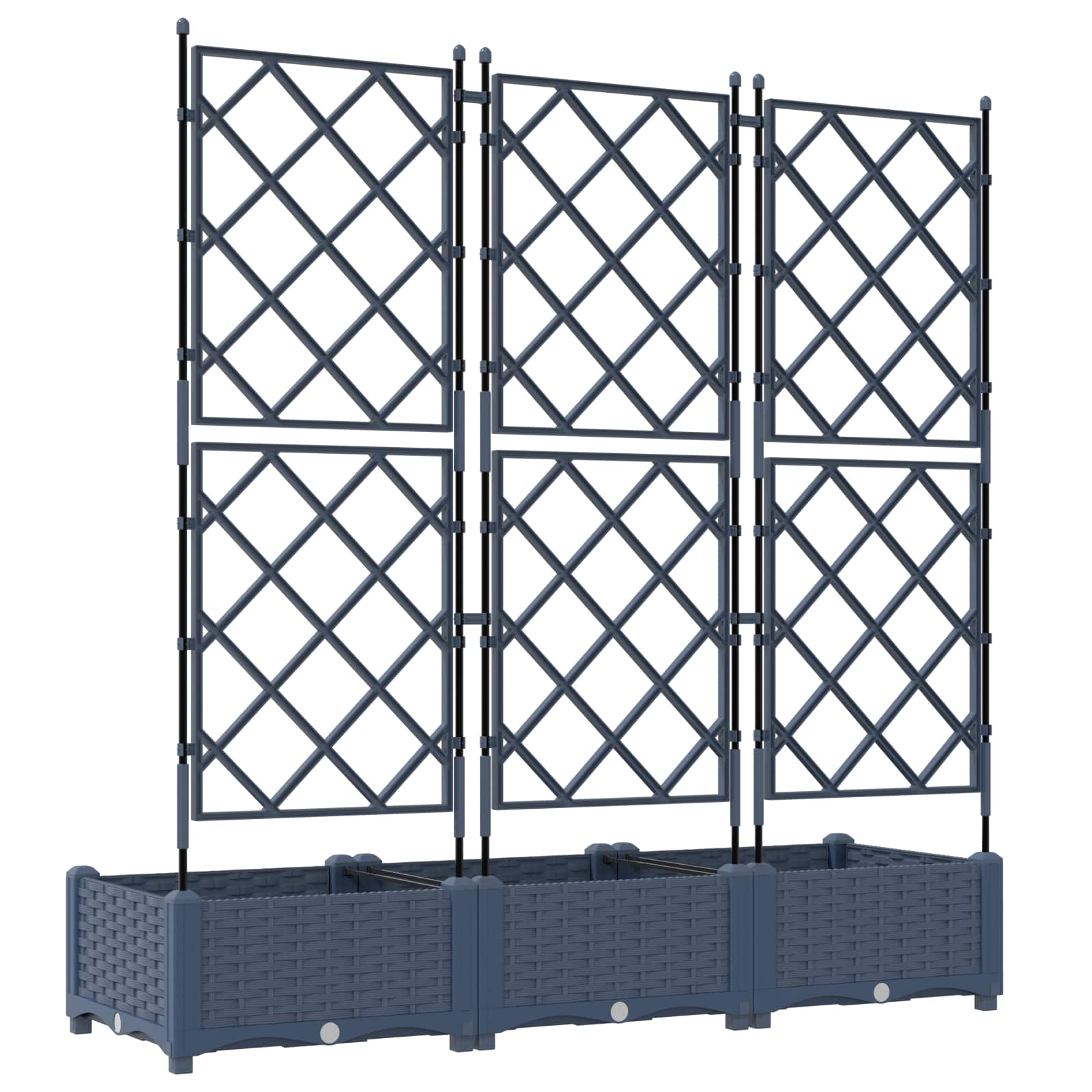 Vaso da giardino 3 pcs Grigio 120 x 40 x 125,5 cm Plastica | homemem39