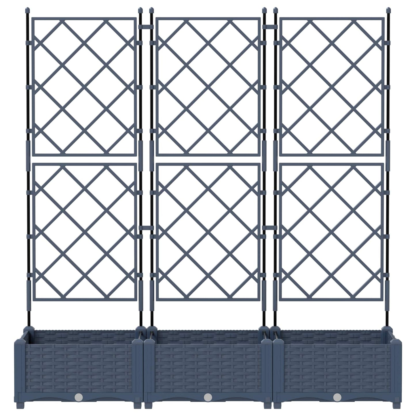 Vaso da giardino 3 pcs Grigio 120 x 40 x 125,5 cm Plastica | homemem39