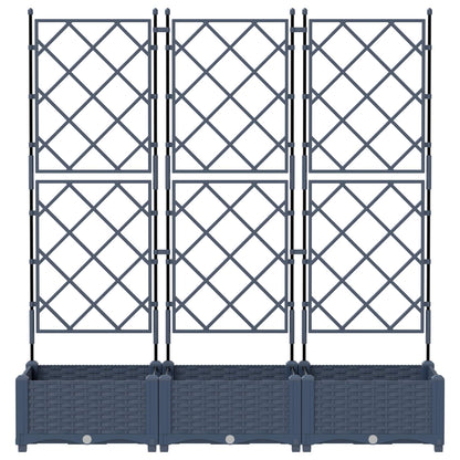 Vaso da giardino 3 pcs Grigio 120 x 40 x 125,5 cm Plastica | homemem39