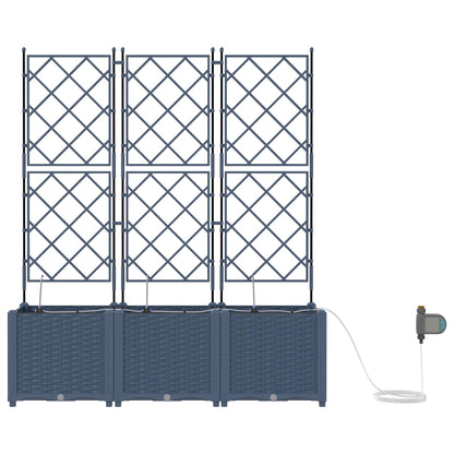 Vaso da giardino 3 pcs Grigio 120 x 40 x 143 cm Acciaio