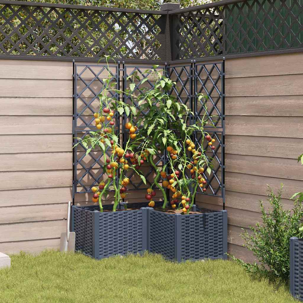 Vaso da giardino 3 pcs Grigio 80 x 80 x 143 cm Acciaio