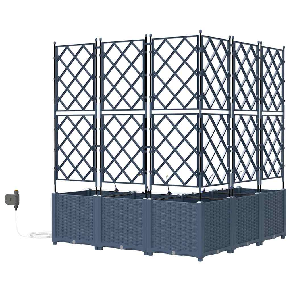 Vaso da giardino 3 pz Grigio 80 x 80 x 143 cm PP | homemem39