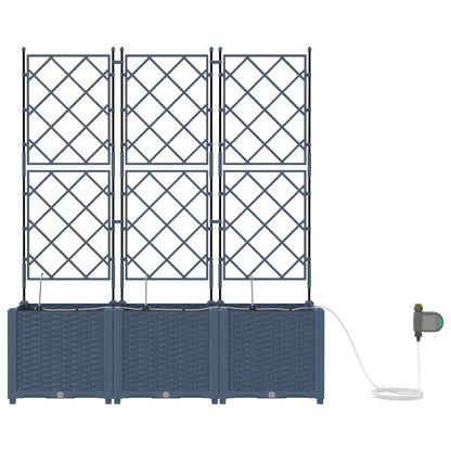 Vaso da giardino 3 pcs Grigio 80 x 80 x 143 cm Acciaio