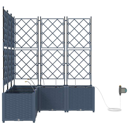 Vaso da giardino 3 pz Grigio 80 x 80 x 143 cm PP | homemem39