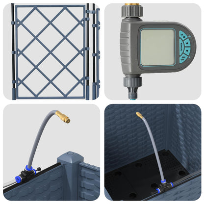 Vaso da giardino Grigio 40 x 40 x 142 cm Acciaio