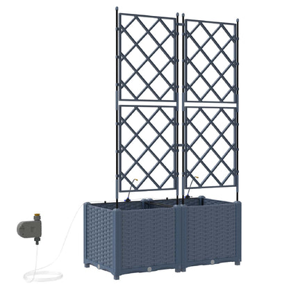 Vaso da giardino 2 pcs Grigio 80 x 40 x 142 cm Plastica