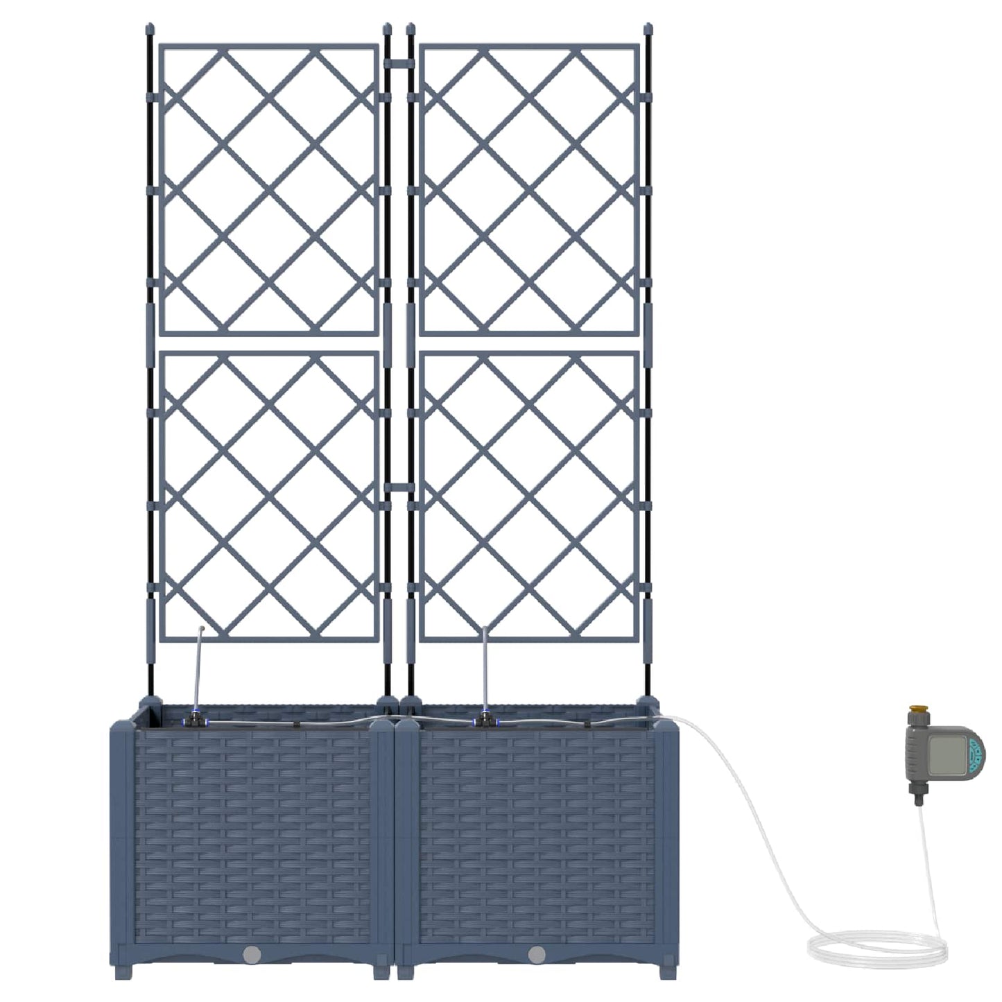 Vaso da giardino 2 pcs Grigio 80 x 40 x 142 cm Plastica